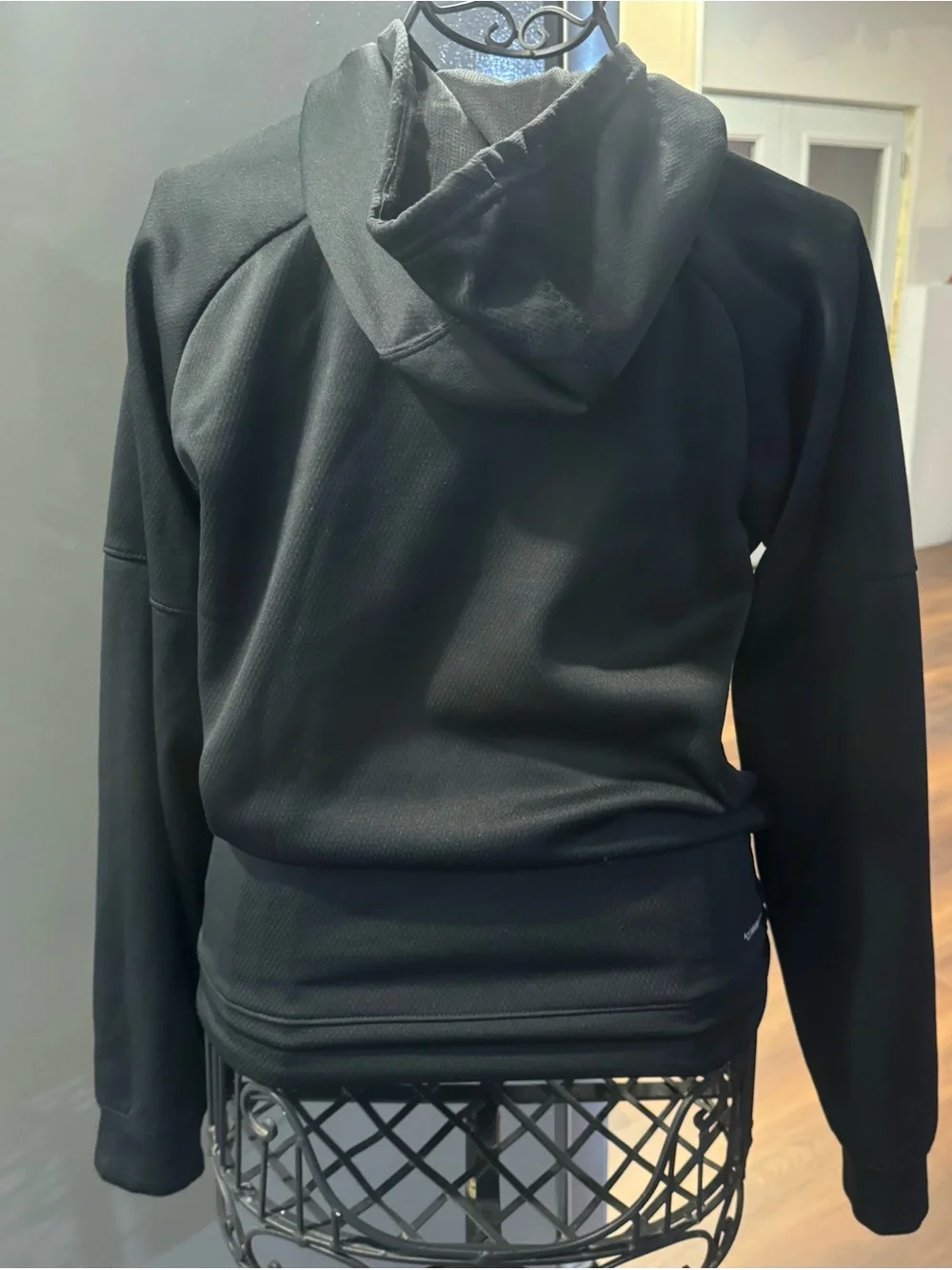Men’s Adidas Black Hoodie with White Geometric Logo